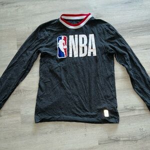 NBA Black Long Sleeve Shirt with Red and White Trim